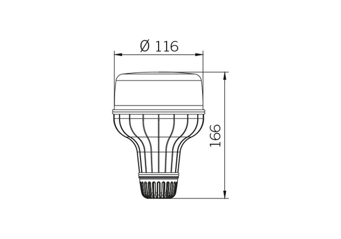 Gyrophare orange rotatif hampe flexible CL1 - EVOLUX